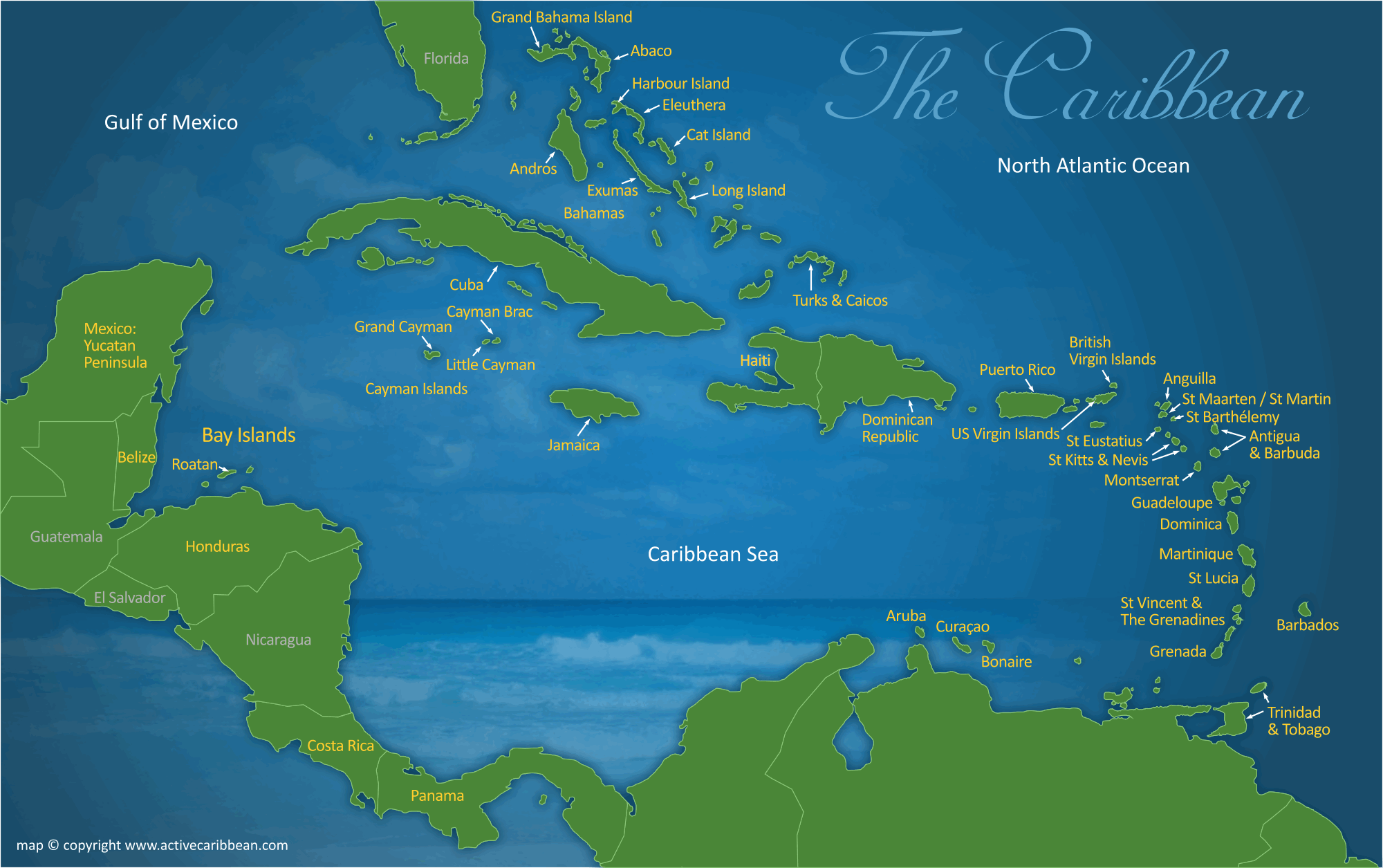 Printable Caribbean Map